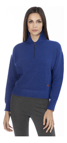 Women's Asterisco DAFNE Sweater with Polo Neck and Metal Zipper 6