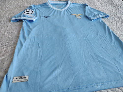Men's Official Lazio Home Jersey 2023/2024 with Champions League Patches and Immobile Printing 3