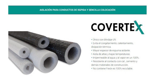 Covertex Grey Water Pipe Insulation 1" 20 Units Pack 4