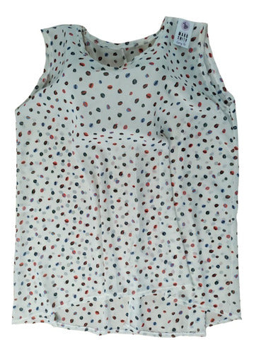 Maru Smith Curvy Fit Sleeveless Blouse - Kiss Print Chiffon Top 1