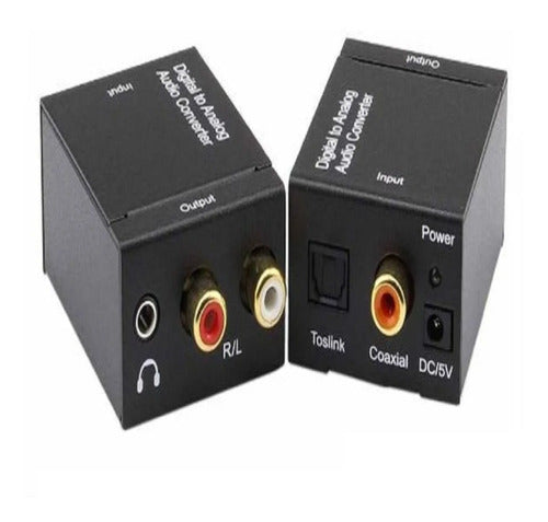 Conversor Digital Audio Toslink A Rca + Cable Optico 1 Mts 0