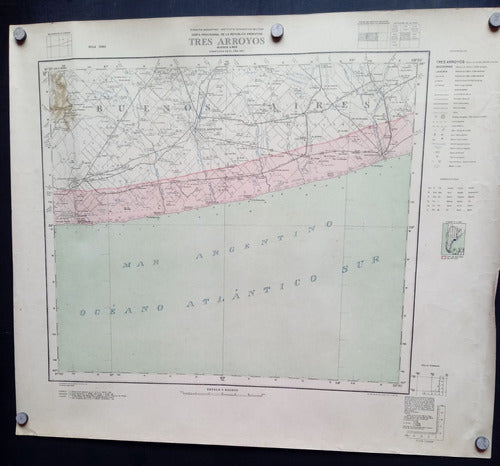 Mapa Tres Arroyos Buenos Aires Instituto Militar 1951 0