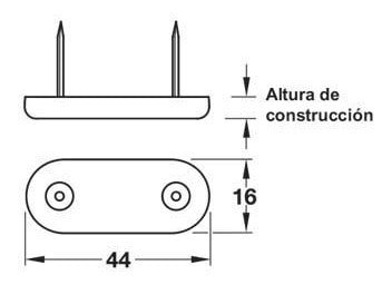 Häfele Plastic Slider with Nails 15mm (x10 U.) 1