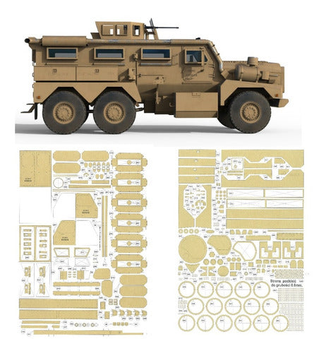 Paper Cougar Hev 6x6 Mrap Papercraft, Scale 1.25 0