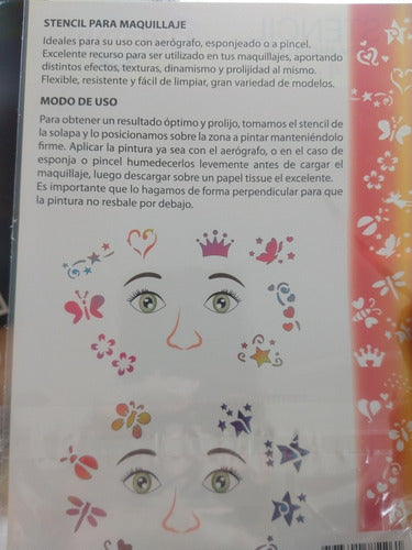 Stencils Plantillas Maquillaje Infantil Pack X 3 Unidades 6