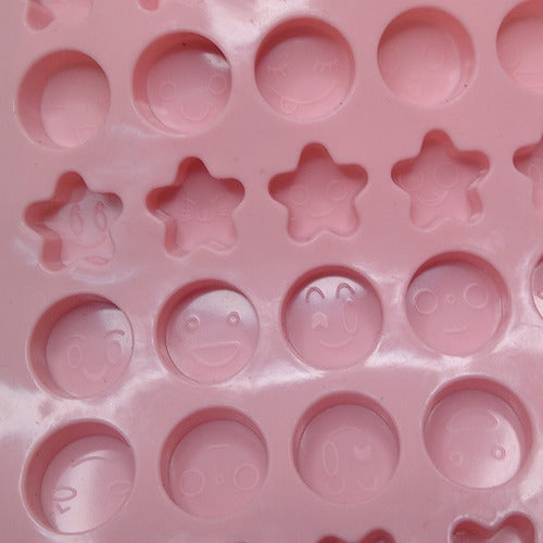 DARUMASHOP Silicone Mold for 50 Mini Stars and Circles 3