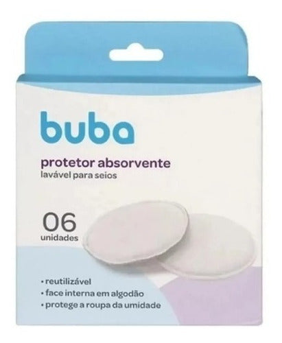 Protetor Absorvente Lavável Para Seios Kit 6 Unidades Buba 0