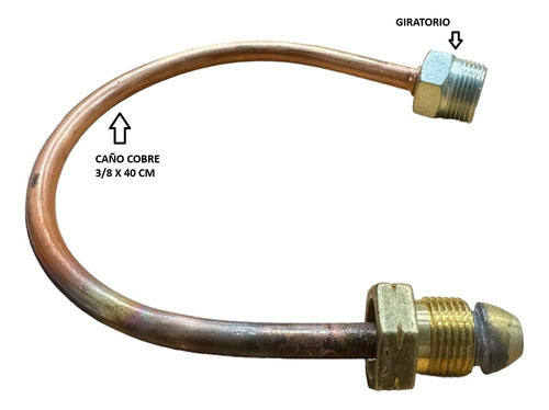 Flexible Cobre 3/8 X 40 Rosca Invertida P/ Regulador Antiguo 1