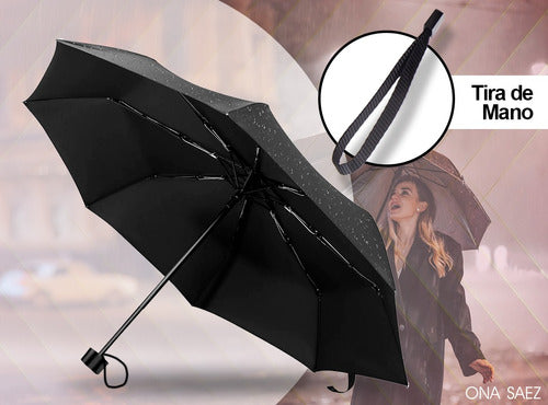 Ona Saez Classic Solid Lightweight Reinforced Windproof Umbrella 4