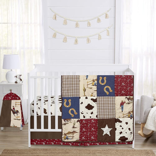 Sweet Jojo Designs Tan Brown Western Cowboy Boy Baby Crib Bedding Set 0