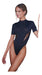 Andressa Short Sleeve Microfiber and Tulle Bodysuit 5773 0