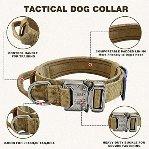 Collar Táctico Para Perro Y Correa Elástica, Juego 1