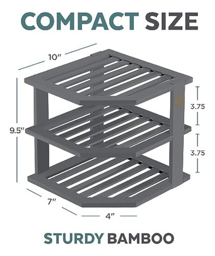 Bambüsi Corner Bamboo Shelf Organizer 1