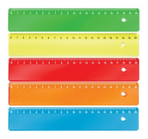 One Express 50 Plastic Rulers Color 20 X 3.8 Cm Without Print 2