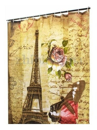 Eiffel Tower Waterproof Shower Curtain 1