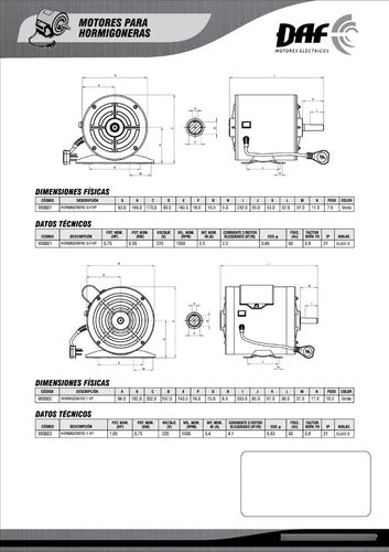 Motor Para Hormigonera 3/4hp E- 1500 Rpm-monofásico Ind. Arg 2