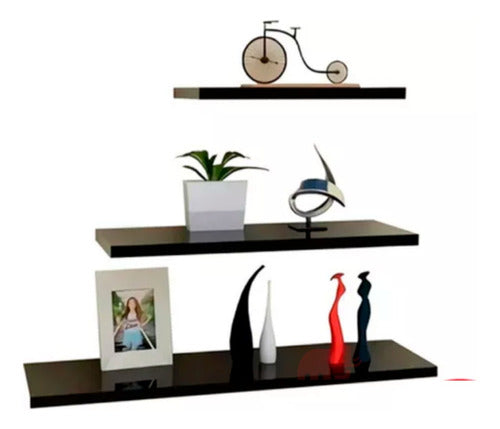 Mamut Kit 3 Floating Shelves 30 + 40 + 50 Cm Invisible Brackets 0