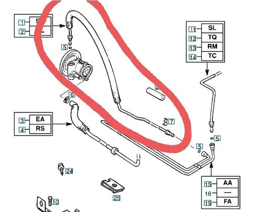 GM Steering Hose for Opel Vectra 88 to 95 1