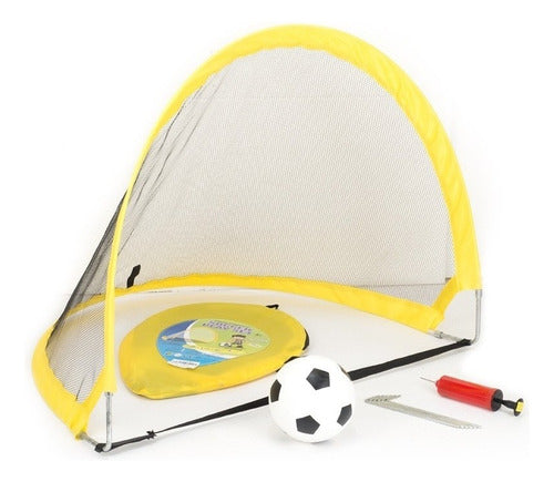 Educando Arco De Futbol Autoarmable Set X2 Con Pelota 80x60 Cm 0