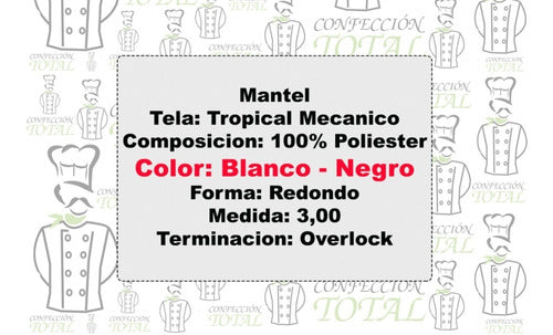 Confección Total Mantel Redondo De 3.00 En Tropical Mecánico Oferton 5