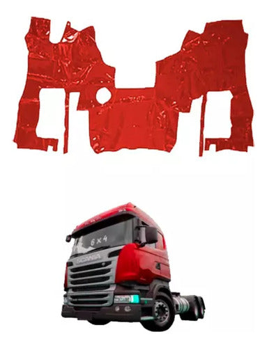 Tapete De Vinil Vermelho Para Scania Highline R Mecanico Com 0