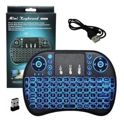 Control Mini Teclado Y Mouse  Inalambrico Para Smart Tv Y Pc 0