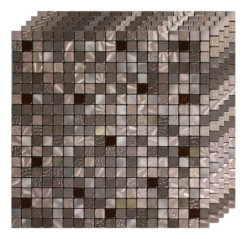 Xuaniny 5 Hojas Autoadhesivas De Mosaico De Aluminio Pelar Y 0