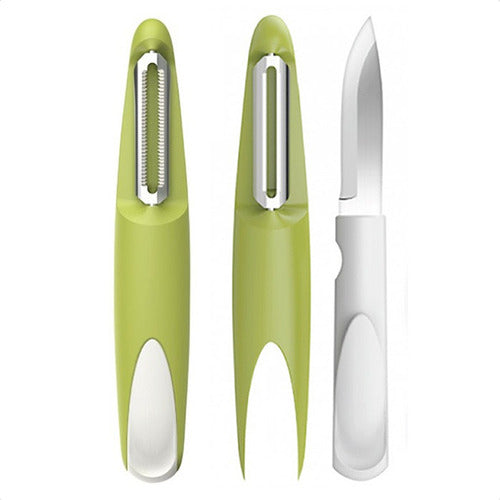 3-In-1 Double Blade Stainless Steel Potato Peeler 0