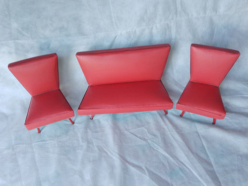 Set De 3 Sillones De Juguete Vintage Para Muñecas 0