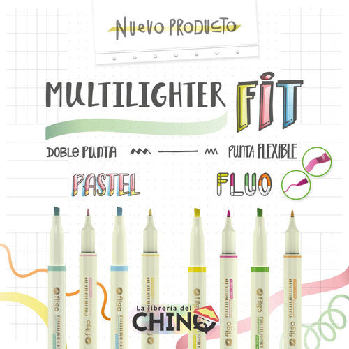 Filgo Combo X8 Resaltadores Multilighter Fit Fluo Y Pastel 6