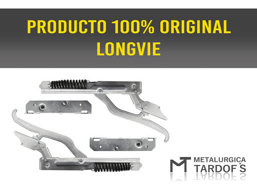 Par De Bisagras Originales Longvie + Rodamientos Y Tornillos 2