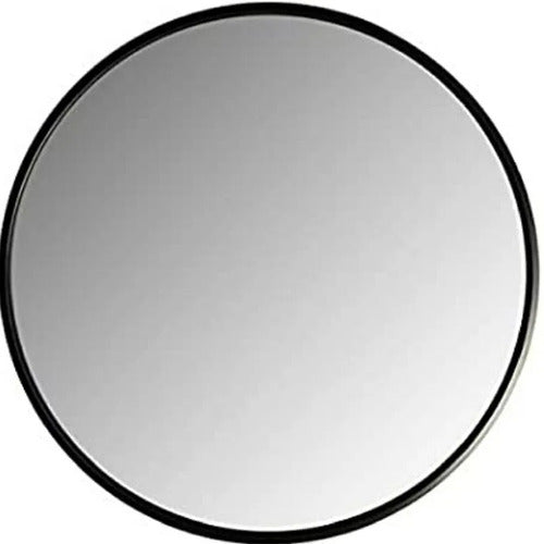 EspejarteDeco Round Circular Mirror 80 Cm Black and White Iron Frame 0