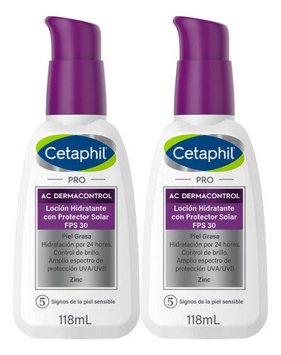 Combo X 2 Cetaphil Hidratante Fps 30 Pro Ac Control 118 Ml 1