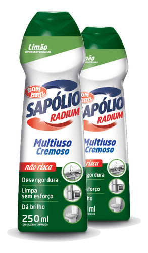 Kit 2 Sapólio Radium Cremoso Limão Desengordurante 250ml 0