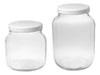 Set of 2 Giant Glass Jars 1500 mL and 2 Giant Glass Jars 3000 mL with Metal Lids 10