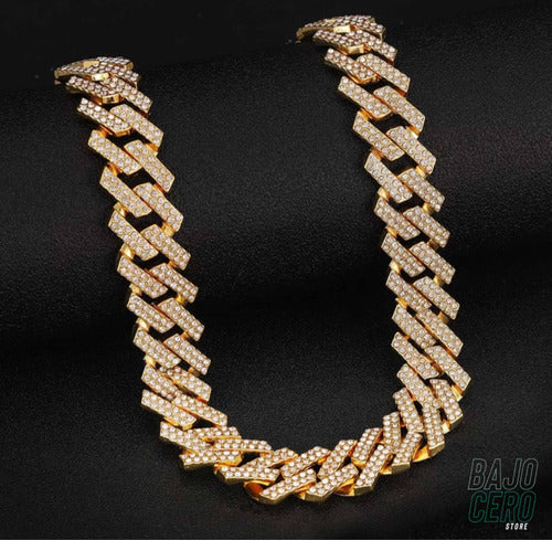 Premium Gold Plated Shadow Cuban Chain + Bracelet Set 4