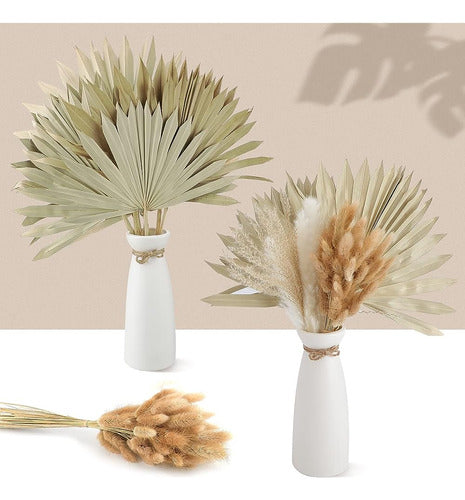 Honeydak Rustic White Ceramic Vase for Pampas Grass 4