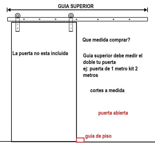 Kit  Herraje Puerta Granerocon Riel 1.90 Mts Pesado 6