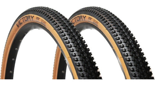 Chaoyang Victory Bicycle Tires 29x2.0 Brown Pair 0