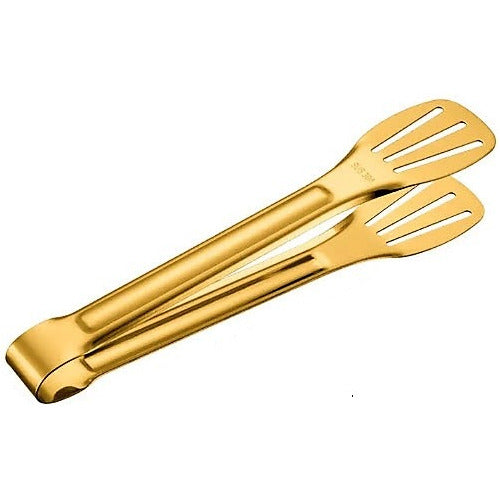 Decotech Multi-Purpose Kitchen Tongs 23cm Ice Fried Serving Gold 0