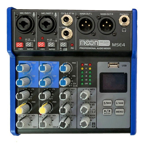 Moon Mixer Console MSE4 FX 4 USB Bluetooth Interface 0