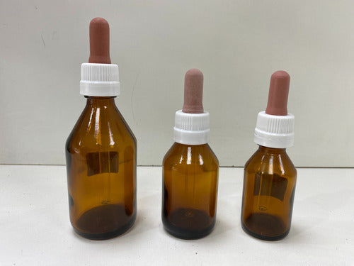 Colirio 30cc Glass Dropper Bottle Set x90 - Amber Glass with Rubber Teat 2
