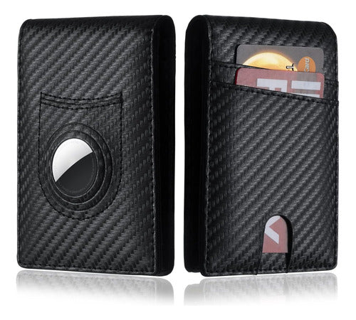 TechIQ Carbon Fiber Wallet and Cardholder for AirTag RFID 0