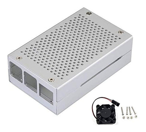 DollaTek Aluminum Case with Cooling Fan for Raspberry Pi 4 Model B - Silver 0