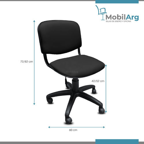 Mobilarg Pneumatic Swivel Office Chair Without Arms Upholstered in Fabric or Eco-leather - Supports 120 Kg + Free Shipping 1