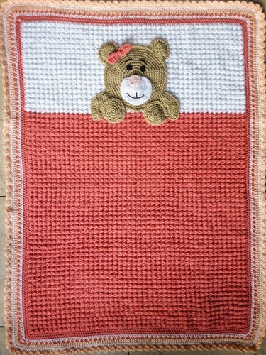 Genérica Mantita Para Bebe Crochet Tejida A Mano 90x 65 Cm (02) 2