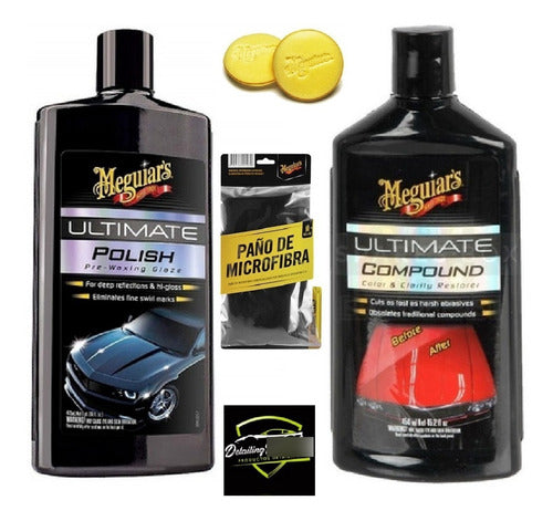 Meguiar's Kit Ultimate Compound + Ultimate Polish + 2 Applicator Pads + 1 Microfiber Cloth 0