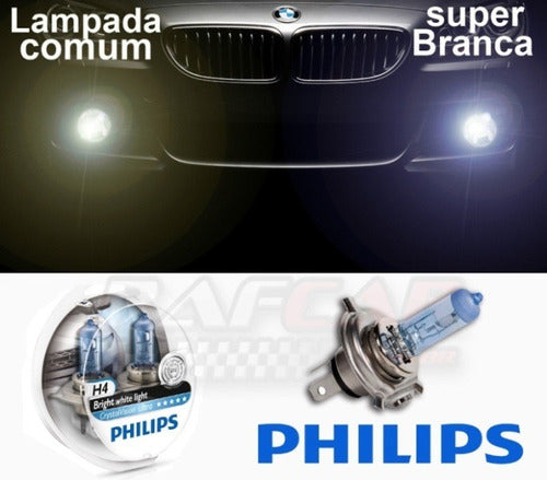 Lâmpada H7 Philips Crystal Vision Ultra 4300k + Pingão 1