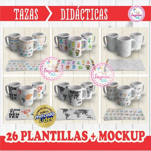 Plantillas Tazas Didacticas Mockup Sublimacion Sublimar 2