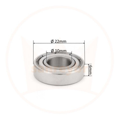 Kit 2 Rolamentos 6900zz Ø10mm X Ø22mm X 6mm 1